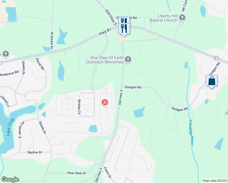 map of restaurants, bars, coffee shops, grocery stores, and more near 1513 Gunstock Court in Hampton