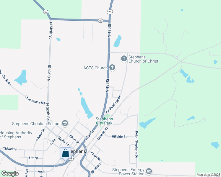 map of restaurants, bars, coffee shops, grocery stores, and more near 119 Maryln in Stephens