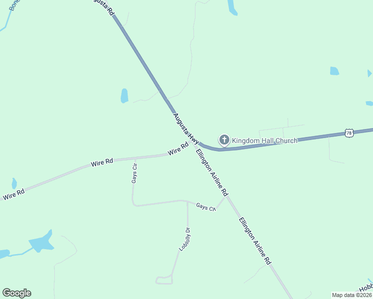 map of restaurants, bars, coffee shops, grocery stores, and more near 2252 Ellington Airline Road in Dearing