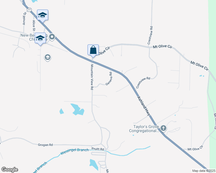 map of restaurants, bars, coffee shops, grocery stores, and more near 141 Geneva Road in Talladega