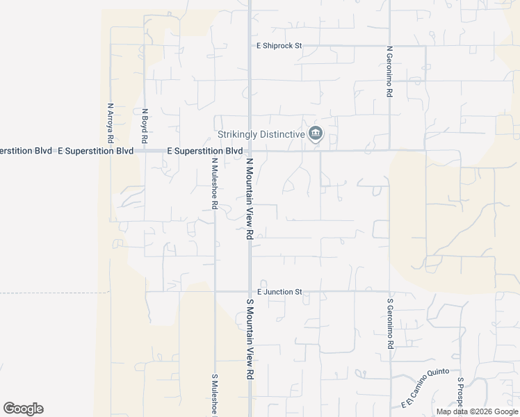 map of restaurants, bars, coffee shops, grocery stores, and more near 535 North Moon Road in Apache Junction