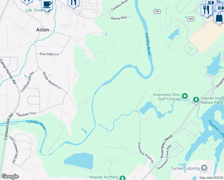 map of restaurants, bars, coffee shops, grocery stores, and more near 3005 River Brook Lane in Birmingham