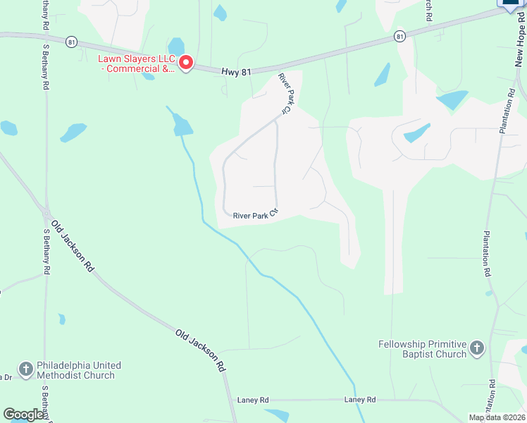 map of restaurants, bars, coffee shops, grocery stores, and more near 149 River Park Circle in McDonough