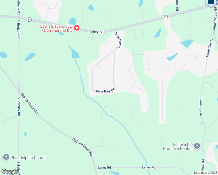 map of restaurants, bars, coffee shops, grocery stores, and more near 151 River Park Circle in McDonough