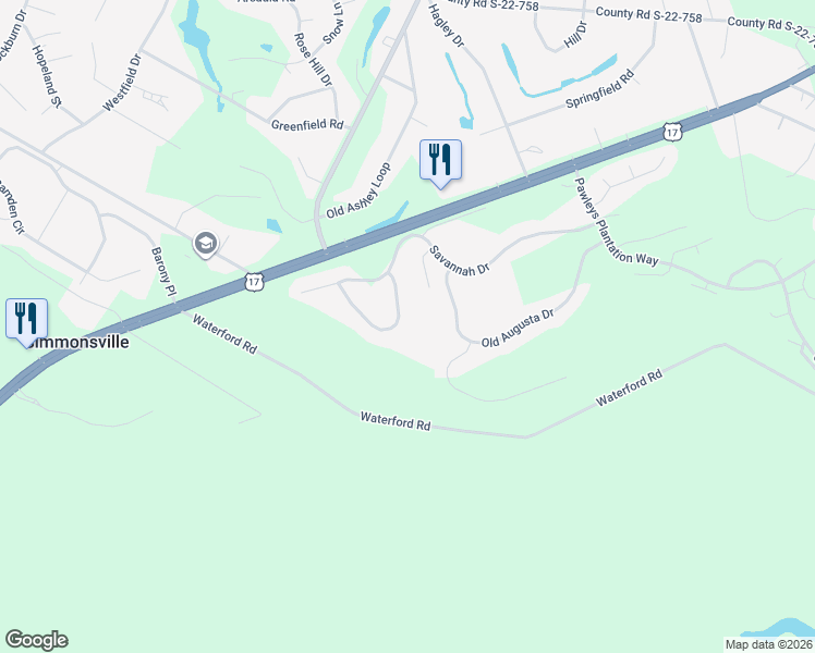 map of restaurants, bars, coffee shops, grocery stores, and more near 119 Red Tail Hawk Loop in Pawleys Island