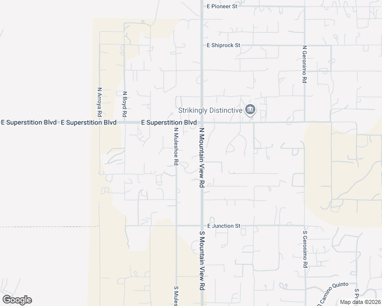 map of restaurants, bars, coffee shops, grocery stores, and more near 534 North Mountain View Road in Apache Junction