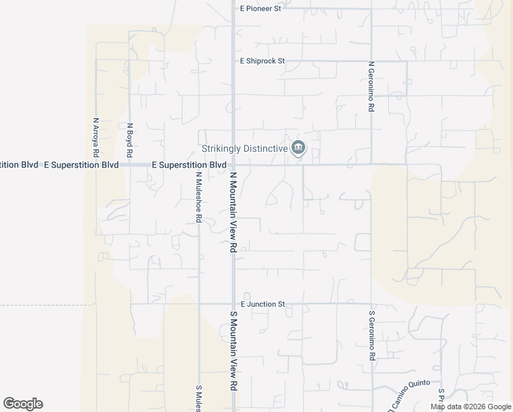 map of restaurants, bars, coffee shops, grocery stores, and more near 531 North Sun Road in Apache Junction