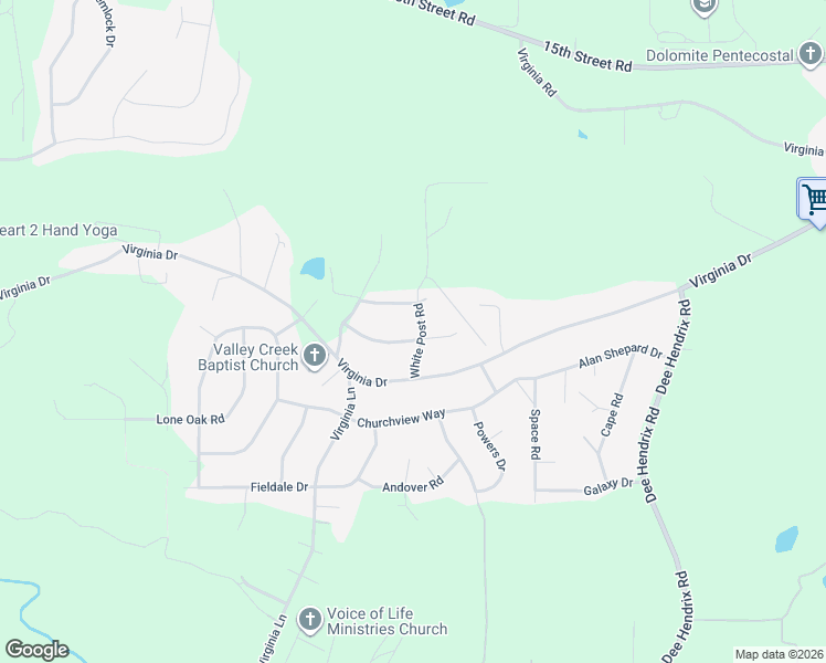 map of restaurants, bars, coffee shops, grocery stores, and more near 3229 Edenburg Drive in Bessemer