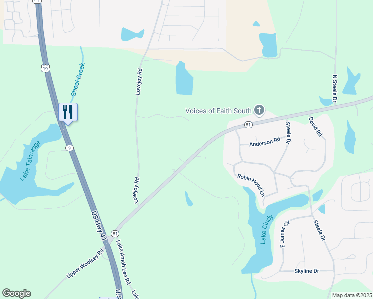map of restaurants, bars, coffee shops, grocery stores, and more near 4060 Highway 81 in Hampton
