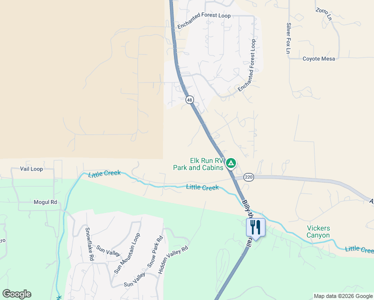 map of restaurants, bars, coffee shops, grocery stores, and more near Gray Fox Lane in Alto