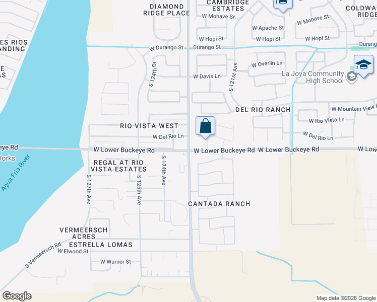 map of restaurants, bars, coffee shops, grocery stores, and more near W Lower Buckeye Rd & El Mirage Rd in Avondale