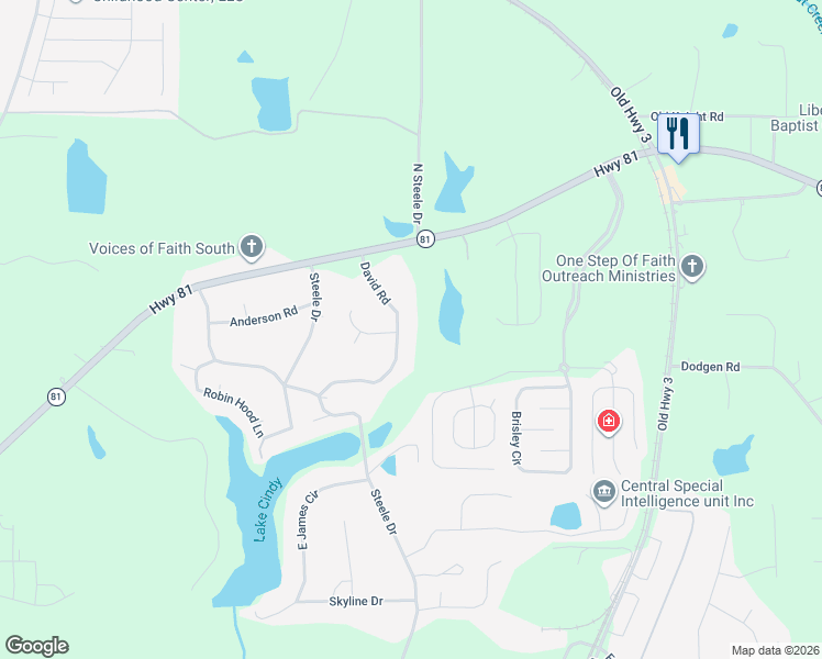 map of restaurants, bars, coffee shops, grocery stores, and more near 125 David Road in Hampton