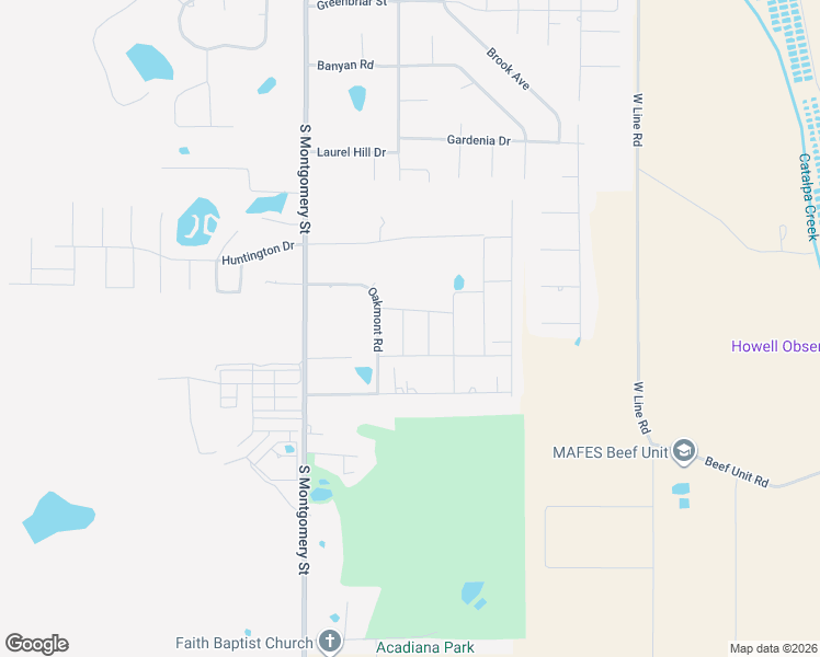 map of restaurants, bars, coffee shops, grocery stores, and more near Cypress Point Road in Starkville