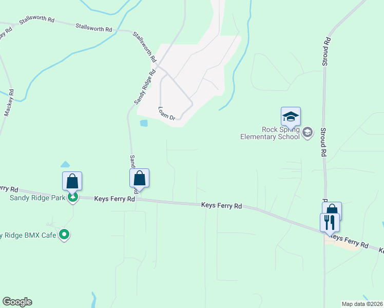map of restaurants, bars, coffee shops, grocery stores, and more near 206 Amber Court in McDonough