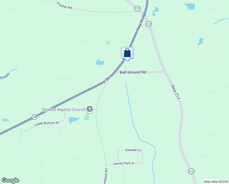 map of restaurants, bars, coffee shops, grocery stores, and more near 25 Campbelton Trce in Covington