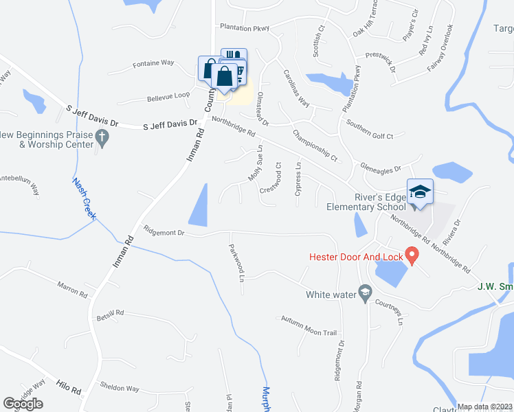 map of restaurants, bars, coffee shops, grocery stores, and more near 502 Madeline Rose Court in Fayetteville