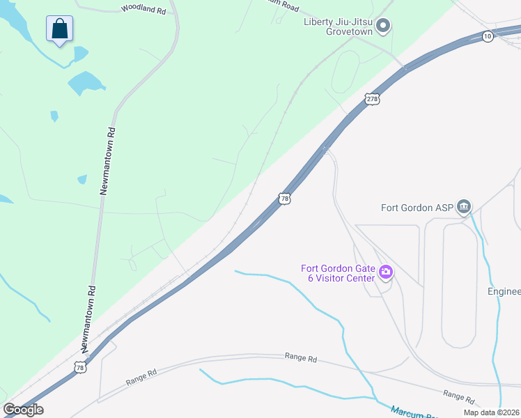 map of restaurants, bars, coffee shops, grocery stores, and more near 3263 Gordon Highway in Grovetown