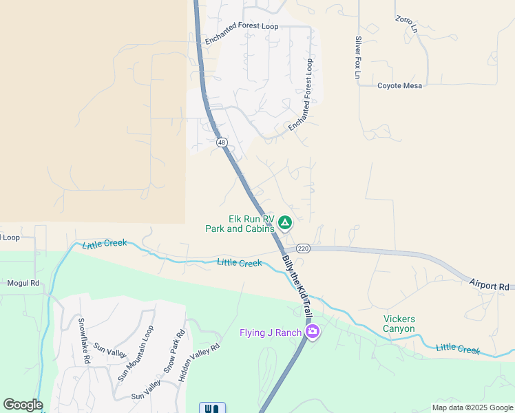 map of restaurants, bars, coffee shops, grocery stores, and more near New Mexico 48 in Lincoln County