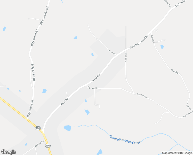 map of restaurants, bars, coffee shops, grocery stores, and more near Veal Road in Roopville