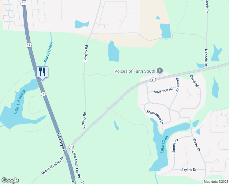 map of restaurants, bars, coffee shops, grocery stores, and more near 4060 Highway 81 in Hampton