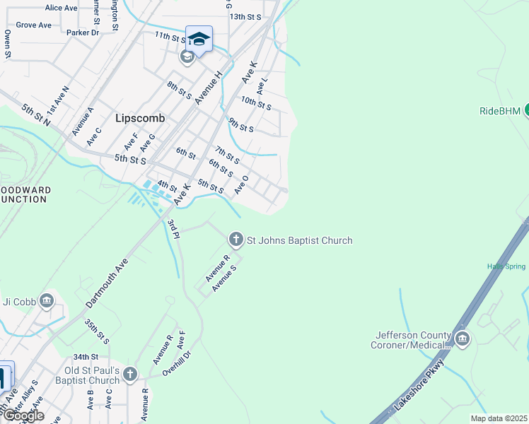 map of restaurants, bars, coffee shops, grocery stores, and more near 5500 Avenue R in Bessemer