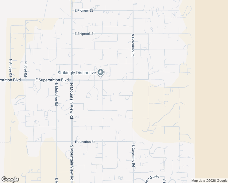 map of restaurants, bars, coffee shops, grocery stores, and more near 5375 East Superstition Boulevard in Apache Junction