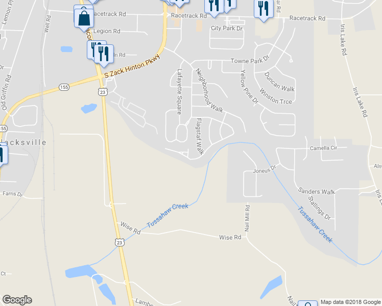 map of restaurants, bars, coffee shops, grocery stores, and more near 6006 Creekerton Boulevard in McDonough