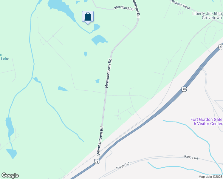 map of restaurants, bars, coffee shops, grocery stores, and more near 1365 Newmantown Road in Grovetown