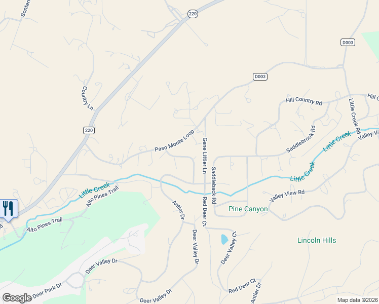 map of restaurants, bars, coffee shops, grocery stores, and more near 105 Reindeer Drive in Alto