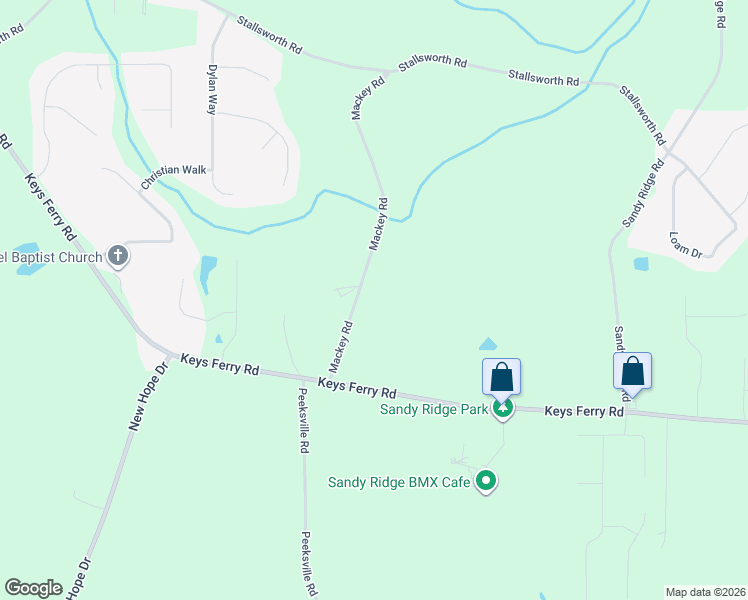 map of restaurants, bars, coffee shops, grocery stores, and more near 98 Mackey Road in McDonough