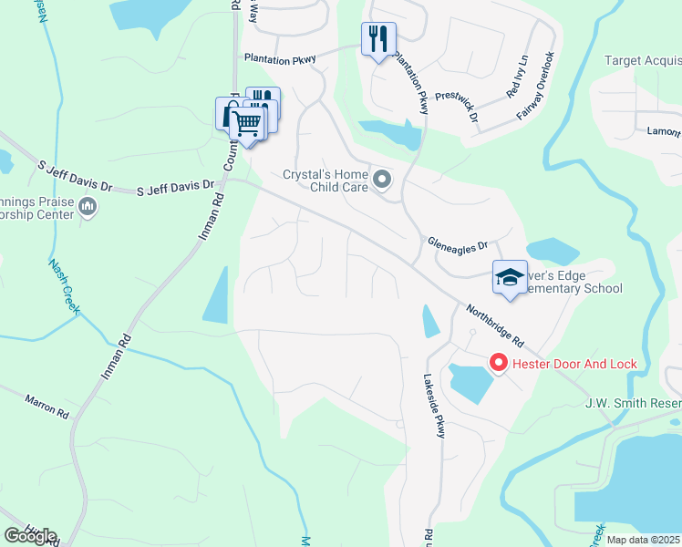 map of restaurants, bars, coffee shops, grocery stores, and more near 12237 Cypress Lane in Fayetteville