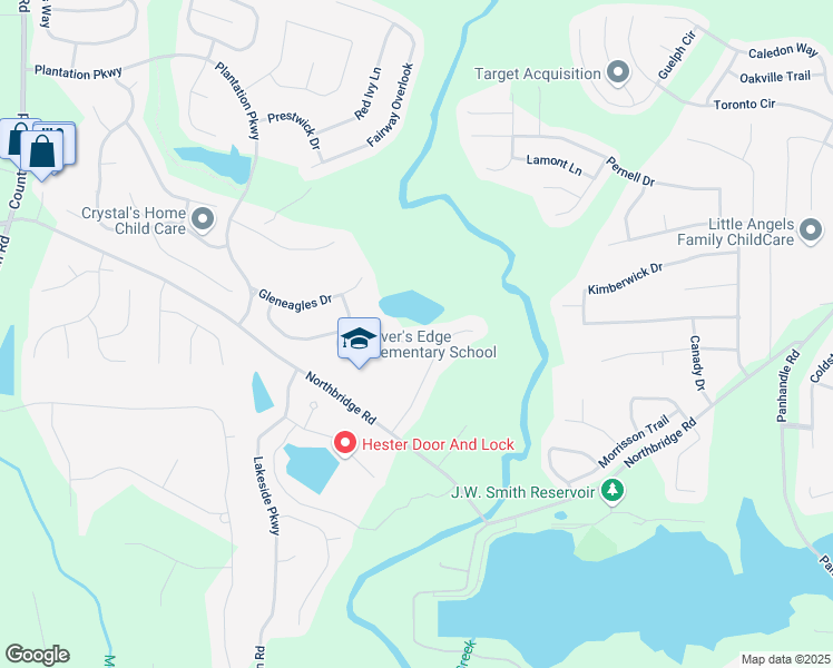 map of restaurants, bars, coffee shops, grocery stores, and more near 164 Gleneagles Way in Fayetteville