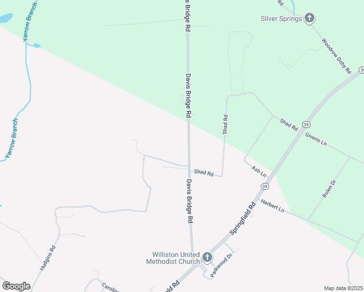 map of restaurants, bars, coffee shops, grocery stores, and more near 581 Davis Bridge Road in Williston