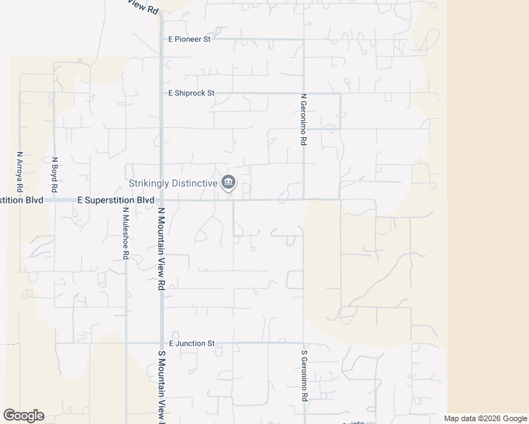 map of restaurants, bars, coffee shops, grocery stores, and more near 5375 East Superstition Boulevard in Apache Junction