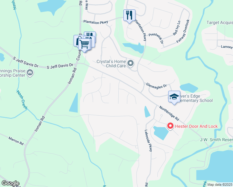 map of restaurants, bars, coffee shops, grocery stores, and more near 12233 Cypress Lane in Fayetteville