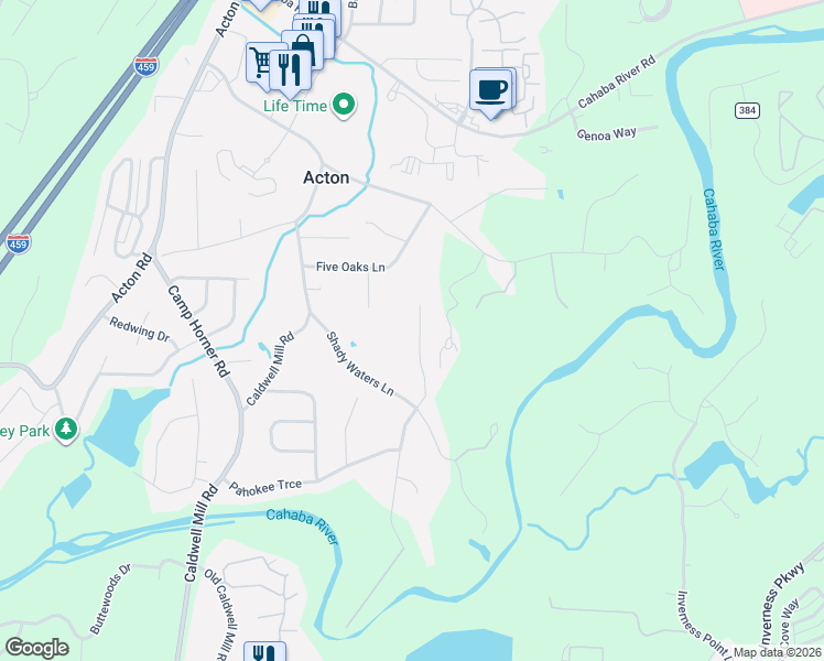 map of restaurants, bars, coffee shops, grocery stores, and more near 4693 Bridgewater Road in Birmingham