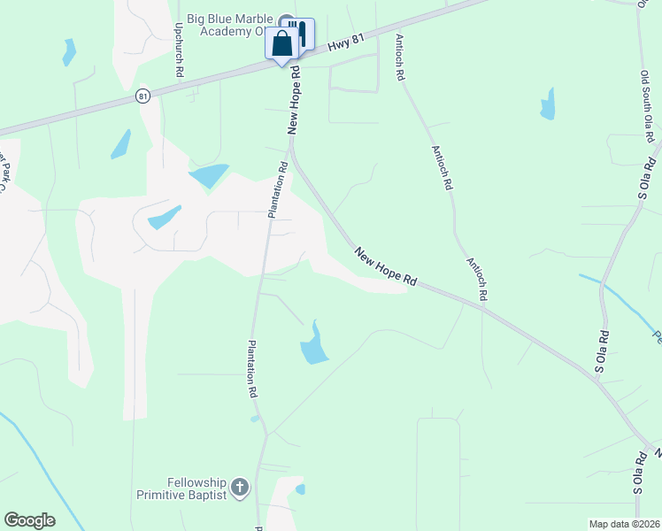 map of restaurants, bars, coffee shops, grocery stores, and more near 290 New Hope Road in McDonough