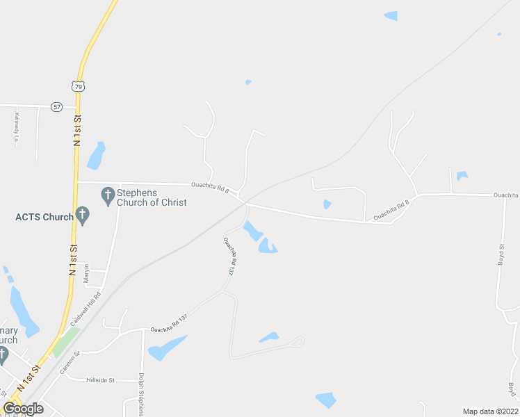 map of restaurants, bars, coffee shops, grocery stores, and more near 291 Ouachita Road 101 in Stephens