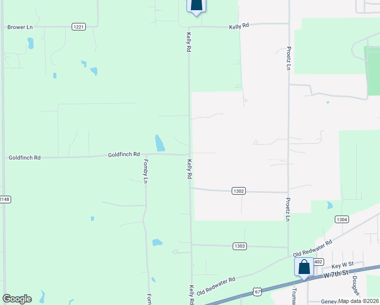 map of restaurants, bars, coffee shops, grocery stores, and more near 800 Kelly Road in Texarkana