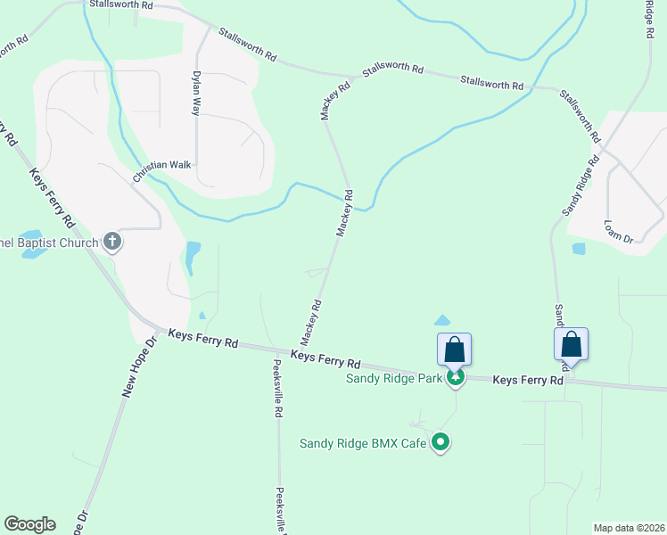 map of restaurants, bars, coffee shops, grocery stores, and more near 98 Mackey Road in McDonough