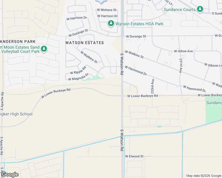 map of restaurants, bars, coffee shops, grocery stores, and more near West Lower Buckeye Road in Buckeye