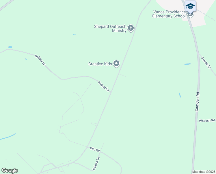 map of restaurants, bars, coffee shops, grocery stores, and more near 108 Gallery Lane in Vance