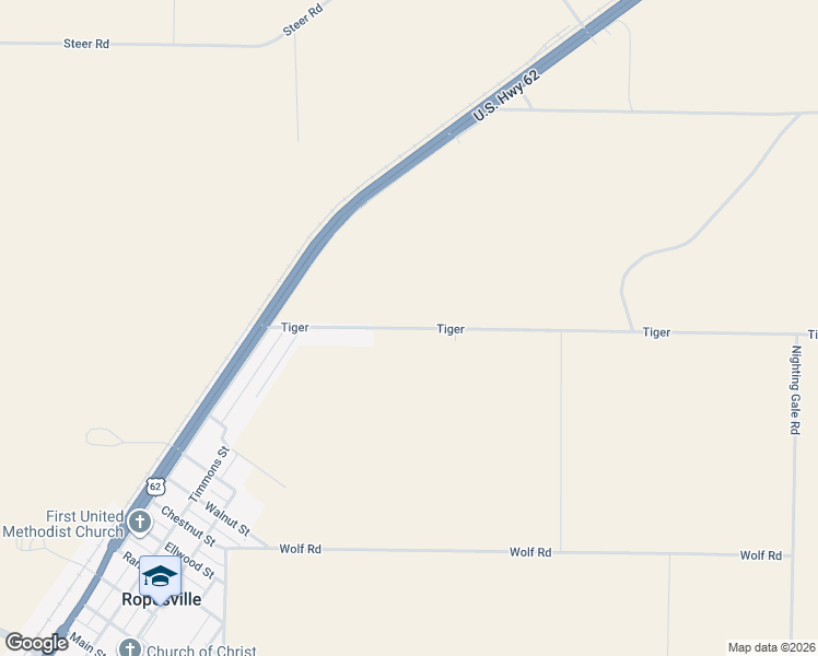 map of restaurants, bars, coffee shops, grocery stores, and more near 6615 Tiger in Ropesville