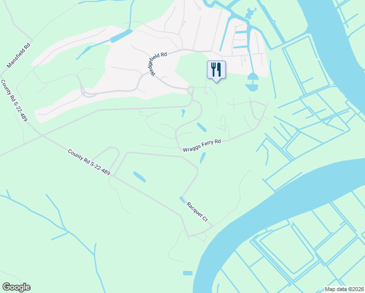 map of restaurants, bars, coffee shops, grocery stores, and more near 203 Wraggs Ferry Road in Georgetown