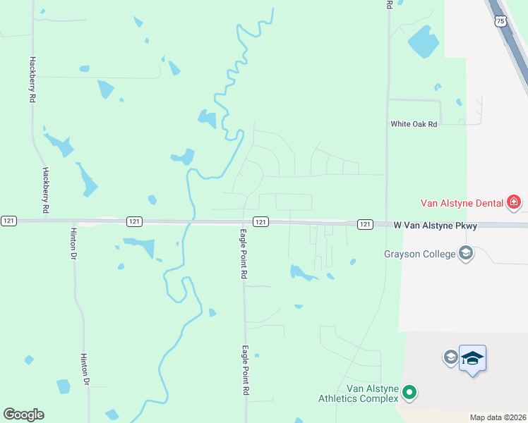 map of restaurants, bars, coffee shops, grocery stores, and more near 12498 Farm to Market 121 in Van Alstyne
