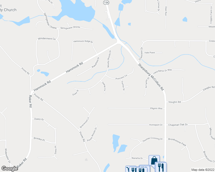 map of restaurants, bars, coffee shops, grocery stores, and more near 36 Delray Circle in Newnan