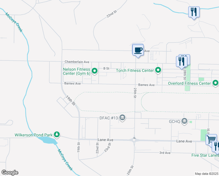 map of restaurants, bars, coffee shops, grocery stores, and more near 741 Barnes Avenue in Augusta