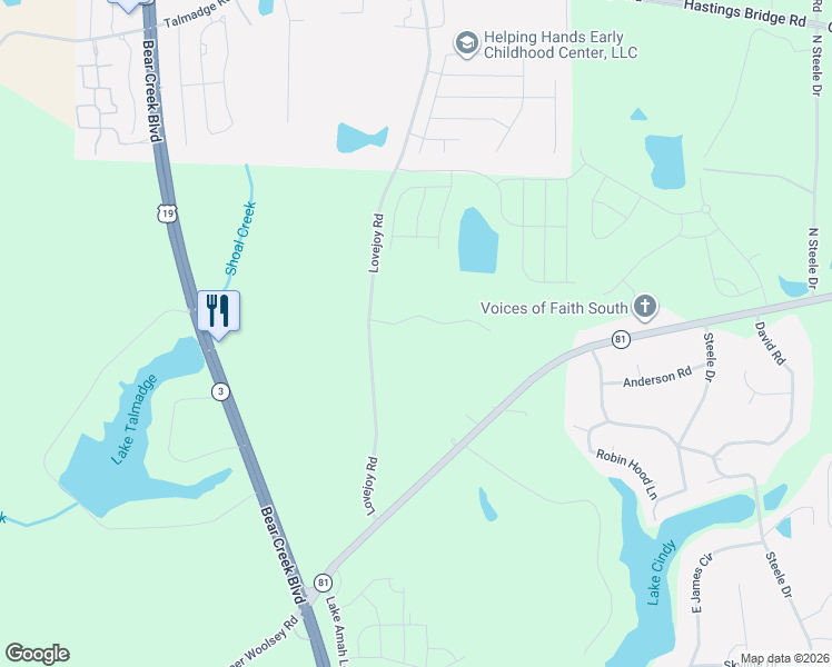 map of restaurants, bars, coffee shops, grocery stores, and more near 109 Stanfield Court in Hampton