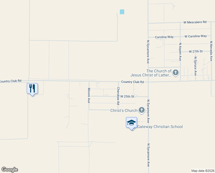 map of restaurants, bars, coffee shops, grocery stores, and more near 2806 West Country Club Road in Roswell