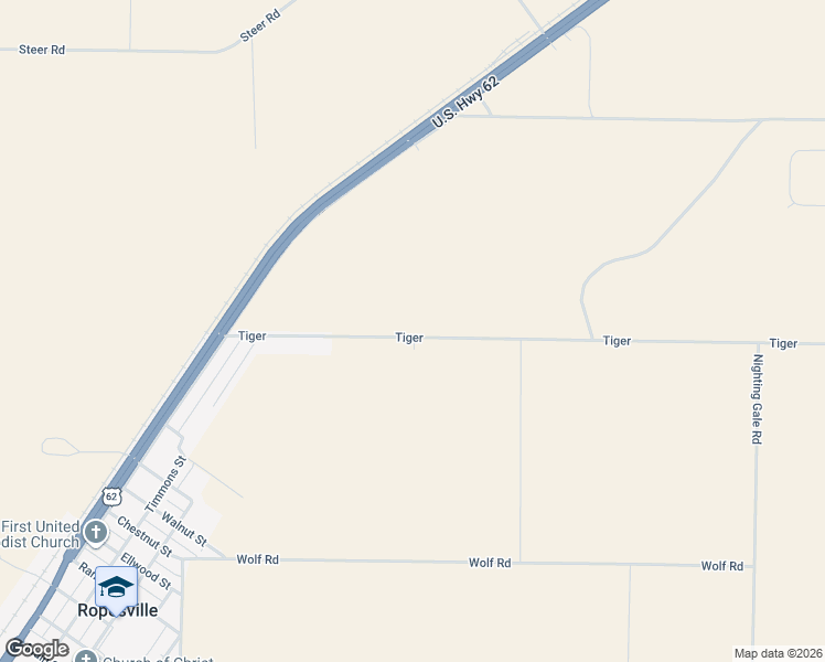 map of restaurants, bars, coffee shops, grocery stores, and more near 6640 Tiger in Ropesville